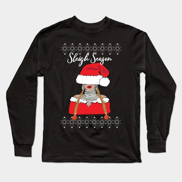 Sleigh Season Christmas Long Sleeve T-Shirt by NADIRAsimone